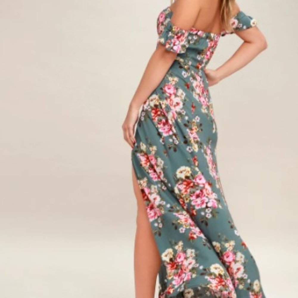 Primrose Path Sage Green Floral Maxi Dress